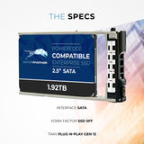 Refurbished: 1.92TB 3D TLC SATA 6Gb/s 2.5" SSD for Dell PowerEdge Servers | Enterprise Drive in 13G Tray