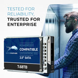 Refurbished: 7.68TB 3D TLC SATA 6Gb/s 2.5" SSD for Dell EMC PowerEdge Servers | Enterprise Drive in 14G Tray