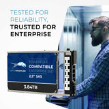 Refurbished: 3.84TB MLC SAS 12Gb/s 2.5" SSD for Dell PowerEdge Servers | Enterprise Drive in 13G Tray