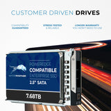 Refurbished: 7.68TB 3D TLC SATA 6Gb/s 2.5" SSD for Dell EMC PowerEdge Servers | Enterprise Drive in 14G Tray