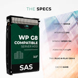 16TB 7.2K SAS 12Gb/s 3.5" HDD for HPE ProLiant Servers | Enterprise Drive in Gen8 Tray