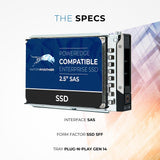 800GB MLC SAS 12Gb/s 2.5" SSD for Dell EMC PowerEdge Servers | Enterprise Drive in 14G Tray 6