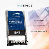 300GB 15K SAS 6Gb/s 2.5" HDD for Dell PowerEdge Servers | Enterprise Drive in 13G Tray - Water Panther
